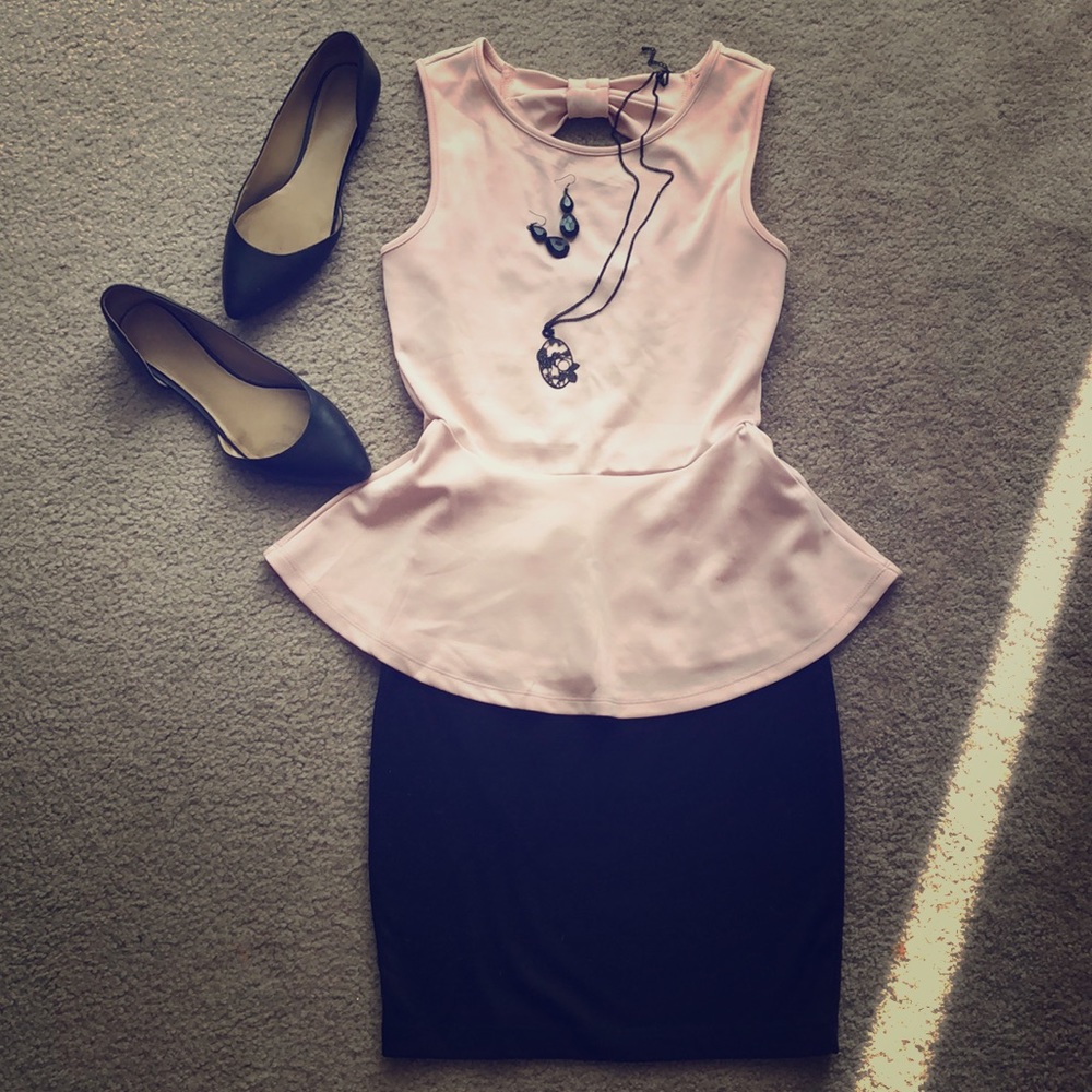 Blush peplum top.